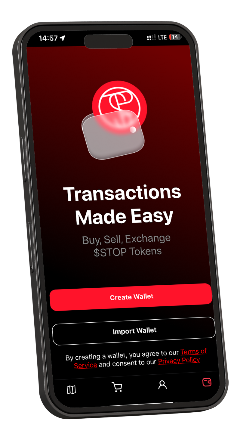 LETSTOP Wallet Screen